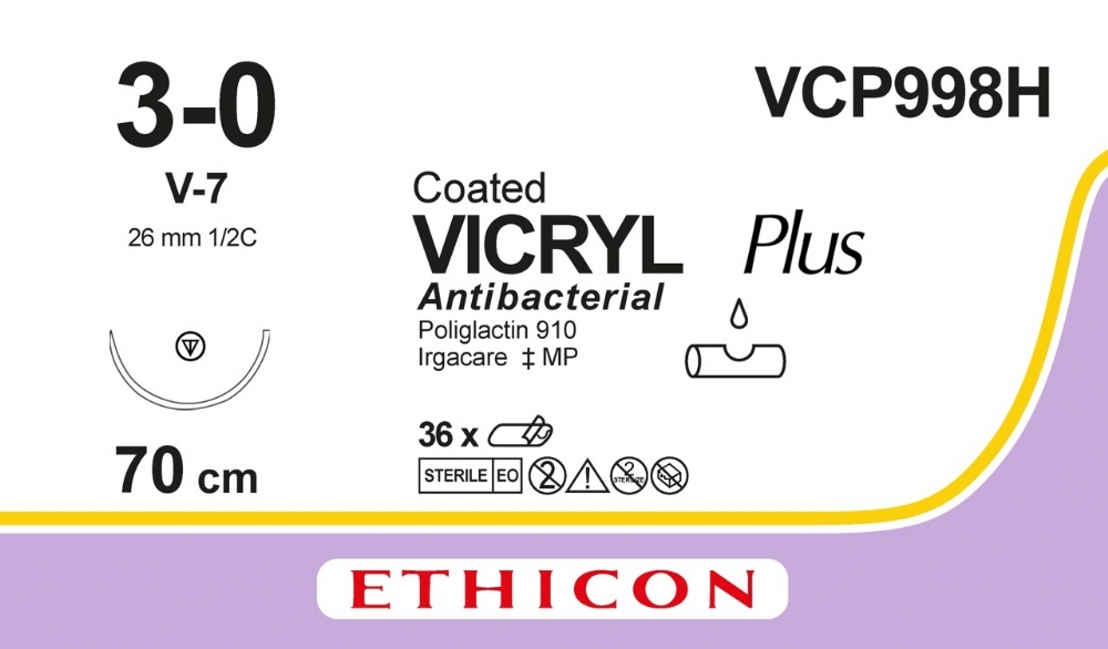 VCP998H - COATED VICRYL Plus Antibacterial (polyglactin 910) Suture