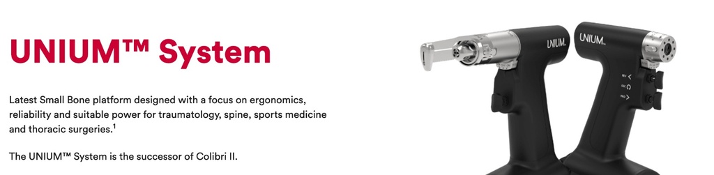 Johnson and Johnson Unium™ Orthopedic Drills and handpieces (advanced version of Colibri II)